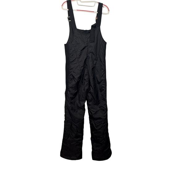 Y2K Snuggler Black Ski Overalls Women’s 14 Puffer Nylon Snow Bibs Retro - Picture 2 of 10